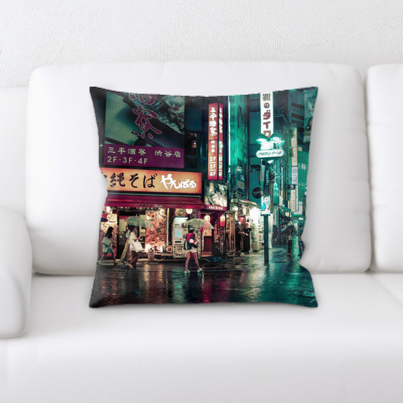 Street Life Microsuede Reversible Throw Pillow