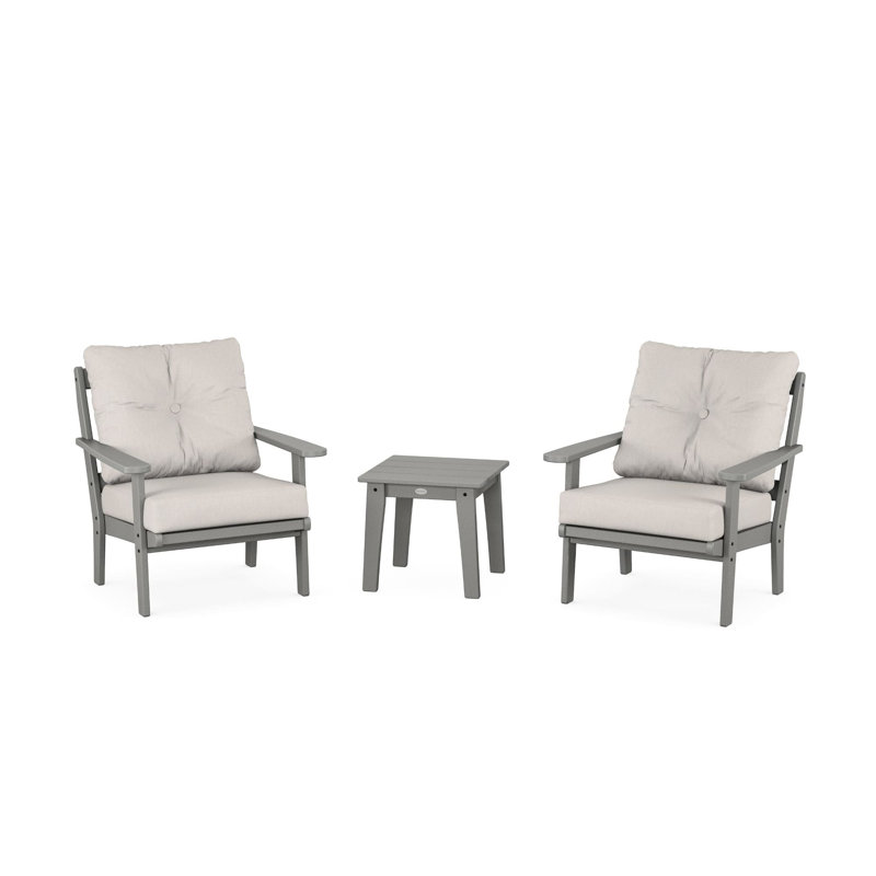 Mission 3-Piece Deep Seating Set, Mahogany, Granite