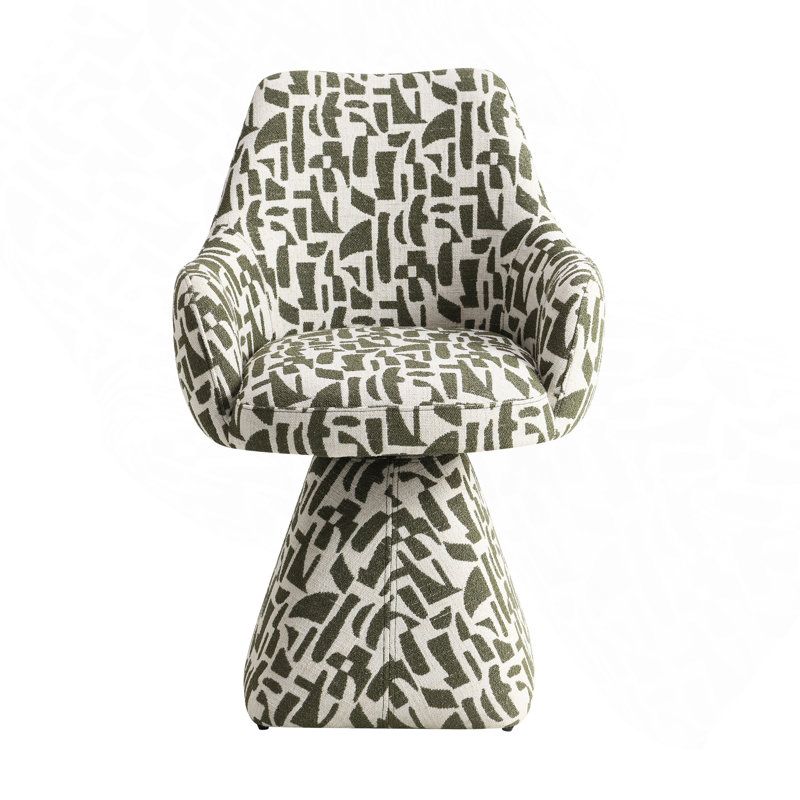Fauteuil d'appoint en tissu vert avec pivot
