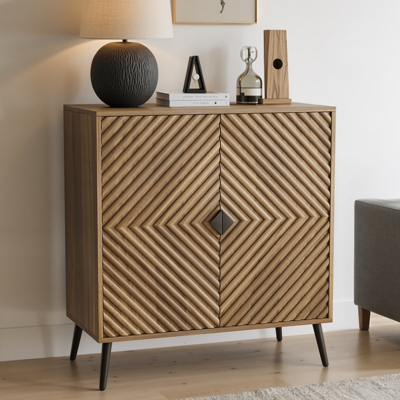 Armoire décorative avec deux portes et tablettes, armoire autoportante, meuble télé, café