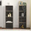 Étagère de rangement multimédia à 8 niveaux, armoire de rangement compacte CD DVD avec tablettes réglables, bibliothèque haute étroite pour le bureau à domicile, bibliothèque multifonctionnelle à deux étages