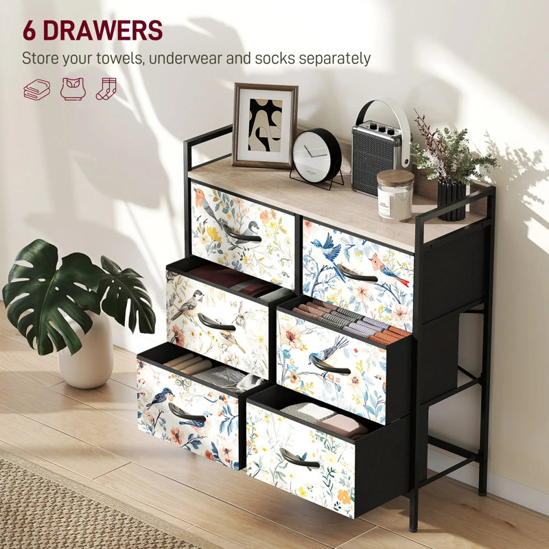 79 cm W Chest of 6 Drawers