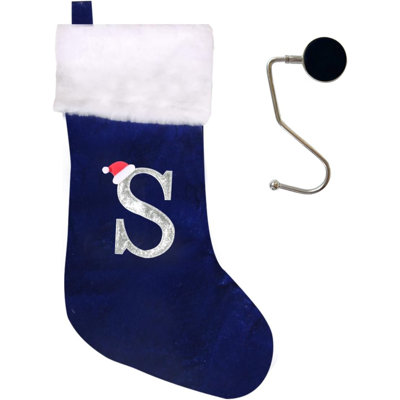 20 Inches Monogrammed Christmas Stockings With Letters,Super Soft Christmas Stockings Large Monogram Stockings Red Letter Stockings For Christmas Holiday Xmas Gift…
