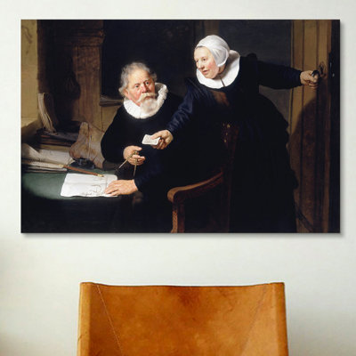 «The Shipbuilder and His Wife» par Rembrandt, reproduction d'art sur toile tendue