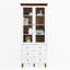 Armoire de rangement blanche avec garde-manger haut avec tablettes réglables et portes vitrées teintées