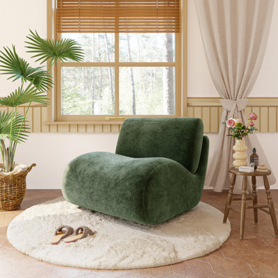 Caleb Swivel Upholstered Accent Chair with Removable Back Cushion