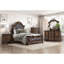 Commode de luxe formelle à finition brune foncée avec 5 tiroirs décoratifs dorés et armoire de rangement 1pc