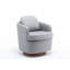 Chaise moderne en lin avec revêtement bleu et base ronde en bois massif avec rotation ergonomique à 360 degrés