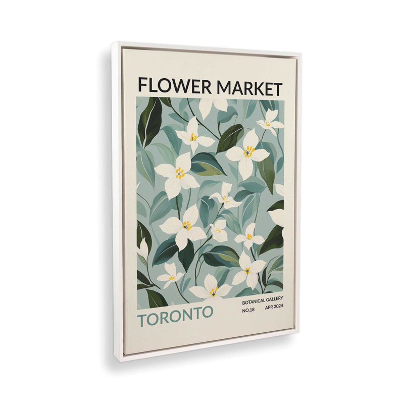Toronto Flower Market, H 36,75 po x l 24,75 po, Cadre flottant blanc opaque
