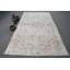 Tapis turc rétro fait à la main avec un élégant motif floral dans des tons pastel doux rouge / beige