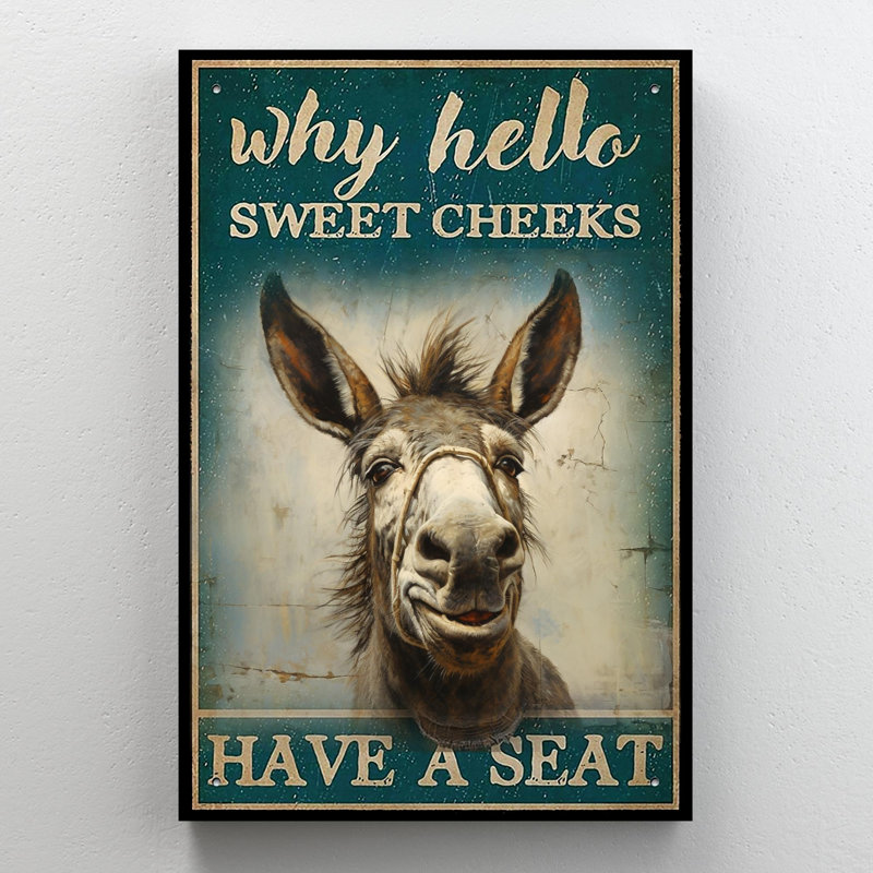 «Donkey Pourquoi bonjour les douces joues» - 1 pièce rectangulaire «Donkey pourquoi bonjour les douces joues»