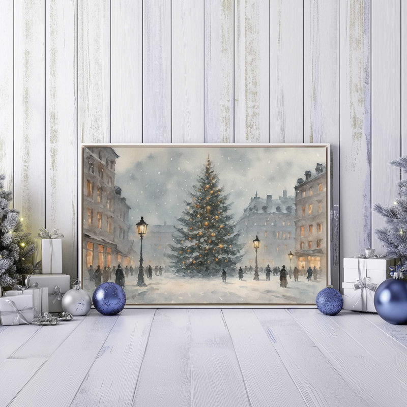 «Town Square Glow», reproduction d'art sur toile, H 12,75 po x l 18,75 po, Chrome poli