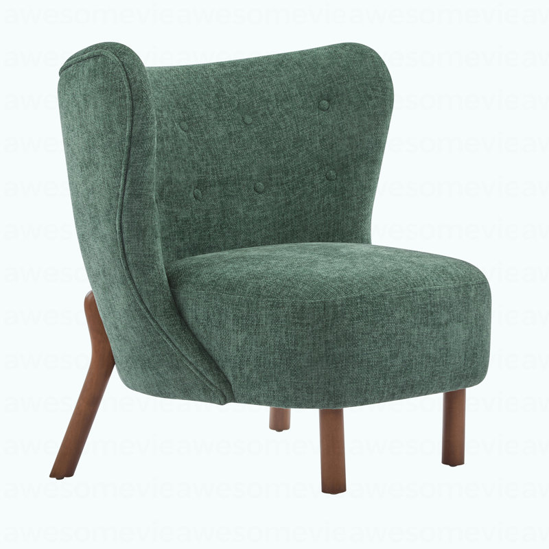 Fauteuil d'appoint moderne sans accoudoirs, Tissu / vert