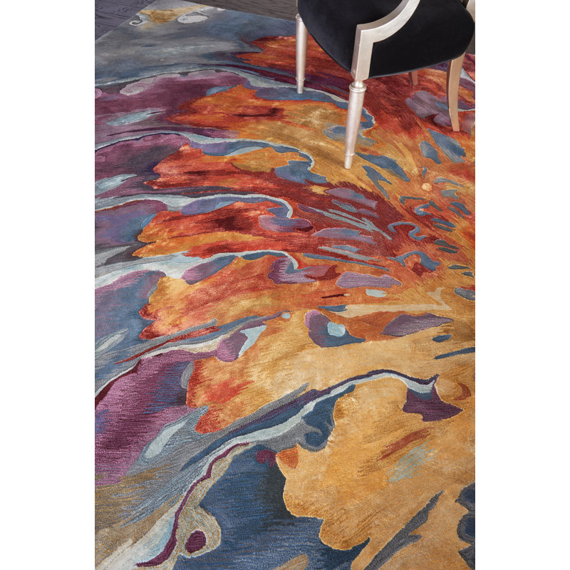 Chamarra Abstract Wool Hand Woven Area Rug, Rectangle 297 x 419cm