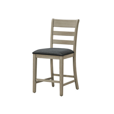 2 chaises de salle à manger à hauteur de comptoir de 42 po, revêtues de noir, en bois massif, aspect transitionnel pour une utilisation dans la chambre ou la cuisine de 2 sièges de 42 po de hauteur
