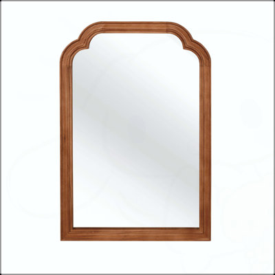 20" x 30" Solid Wood Frame Rounded Corner Decorative Mirror