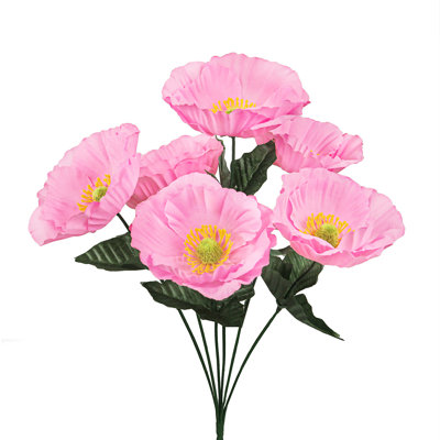 Artificial Poppy Flower Bush