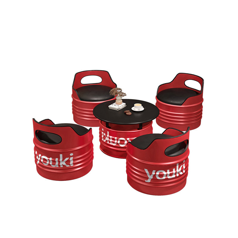 Kallfelz Pedestal Dining Set, 5, Red, Red/Black