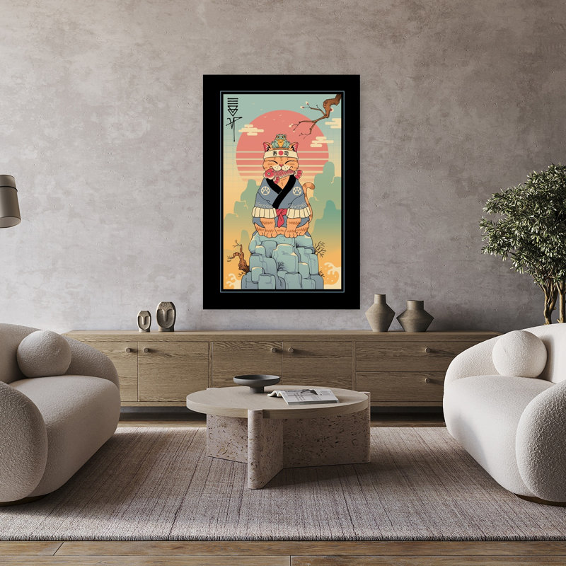 Art contemporain rétro, grenouille de chat, H 48 po x l 32 po
