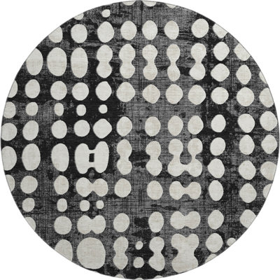 Premium Machine Washable Prisco Black Rug