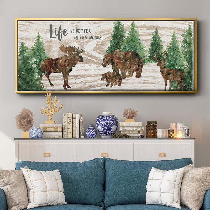Better in the Woods - Toile avec cadre, H 12 po x l 30 po