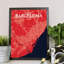 Barcelona City Map - No Frame Print-455405906