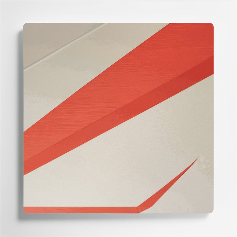Minimalisme 93, art mural en métal beige, H 8 po x l 8 po