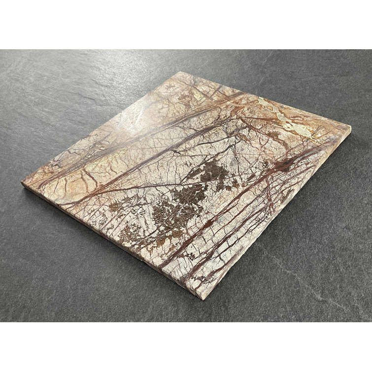 12" X 12" Micro-beveled Forrest Brown Marble Wall and Floor Use Tile