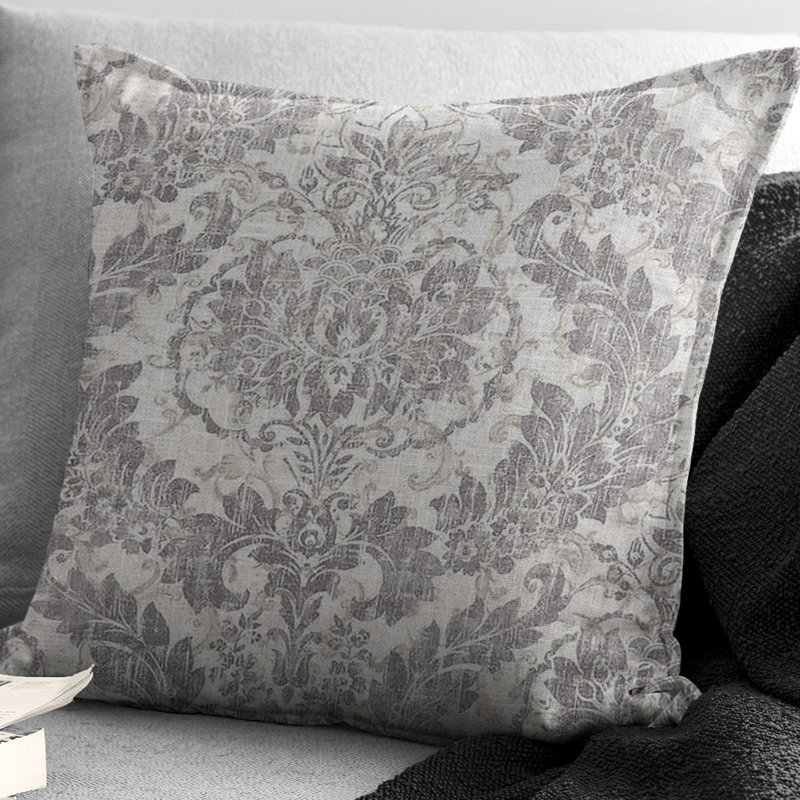 Bordeau Linen Gold 20X20" Square Pillow, 18" x 18", Graphite