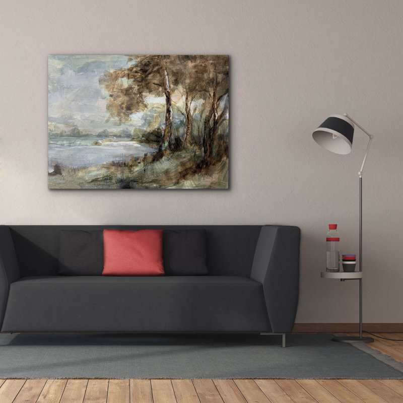 «Epic Graffiti 'Peaceful Lake» par Danhui Nai, art mural sur toile, H 40 po x l 54 po
