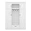 Arbre d'entrée 85,5 po avec banc, armoire de rangement pour hall d'entrée avec 3 crochets, portemanteau avec 4 portes, 1 tiroir et tablettes réglables-835109150