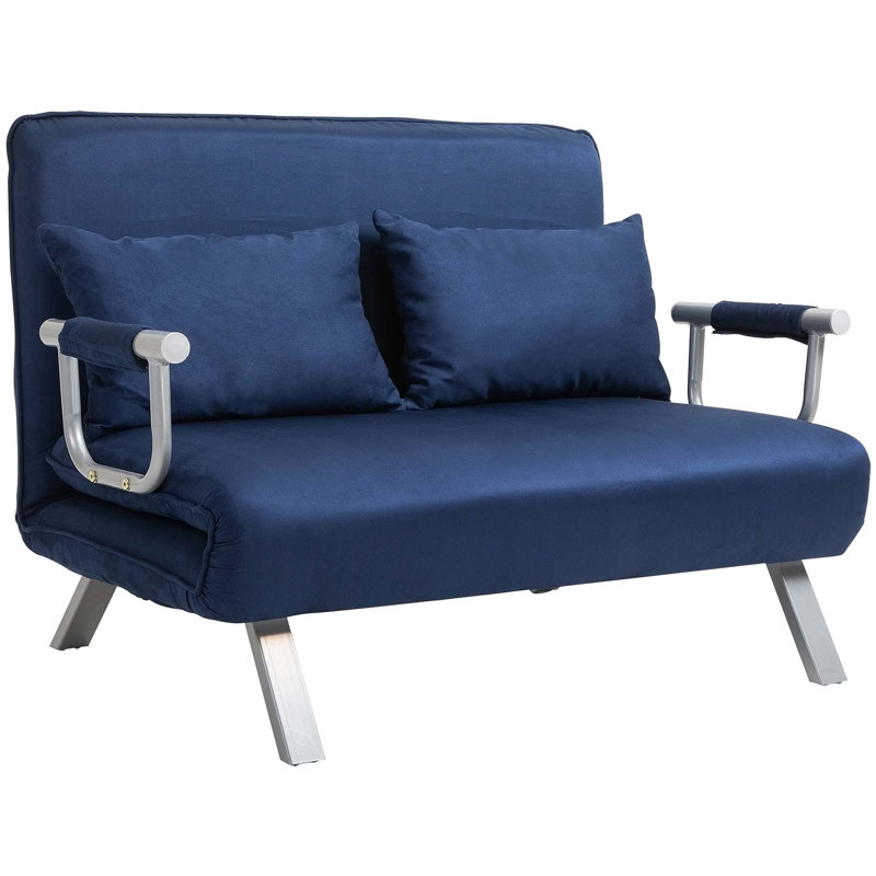 Versatile Convertible Sofa Bed with Adjustable Backrest and Plush Pillows