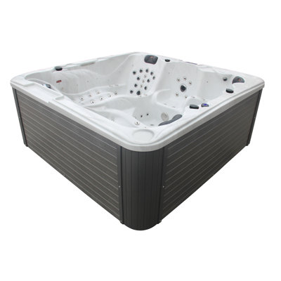 Arlmont & Co. Paik 220 Volt Acrylic Square Standard (Hardwired) Hot Tub