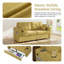 Canapé moderne en chenille avec chargement et rangement USB - Canapé 3 places jaune moutarde pour le salon, confortable et fonctionnel-129023785