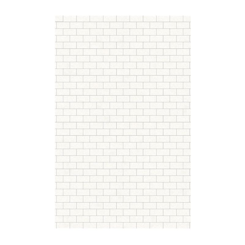 Solid Surface Three Panel Shower Wall, Tahiti White,  96" H x 62" W x 0.25" D