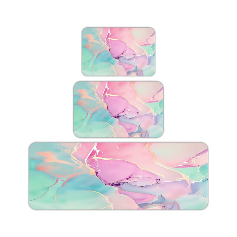 Ensemble de 3 tapis de cuisine Pastel
