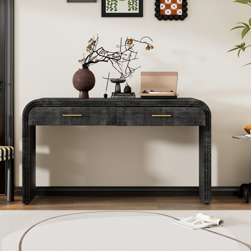 59'' Console Table, Antique Black