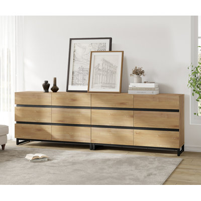 2 PCS Dresser For Bedroom, Closet Organizers And Storage With 6 Drawers, Chest Of Drawers With Metal Base, Modern Wood Dresser by Latitude Run