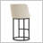 Counter Height Bar Stools Set of 2, Modern Barrel Counter Stools with Backrest, Linen Fabric Upholstered Accent Bar Stools for Kitchen Island-1830122859