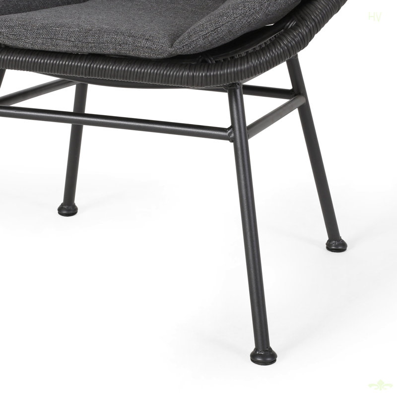 Chaise d'extérieur moderne, Gris / Noir