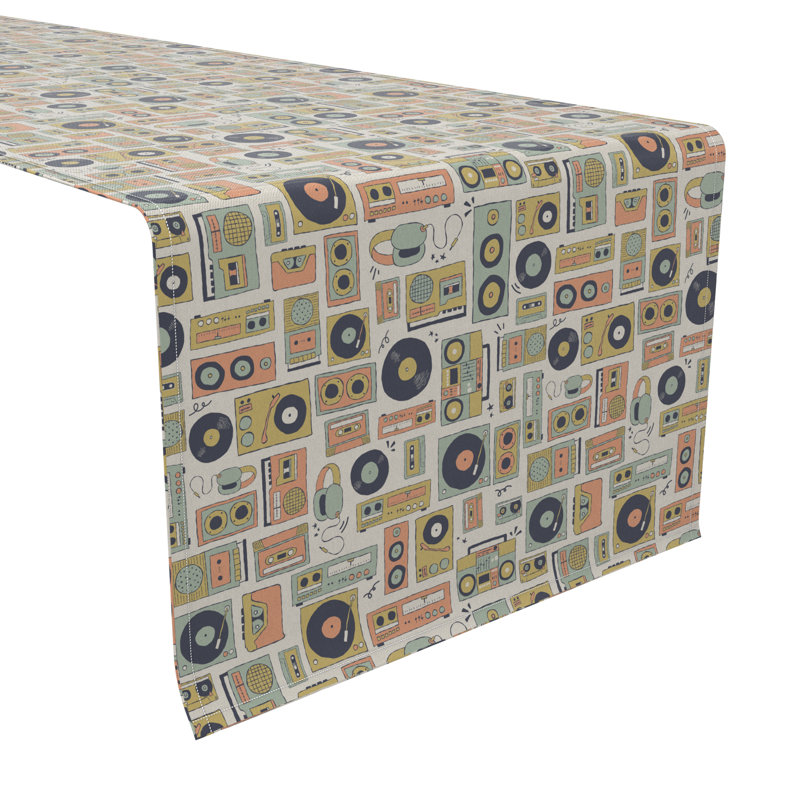 Rectangular Geometric Cotton Twill Table Runner
