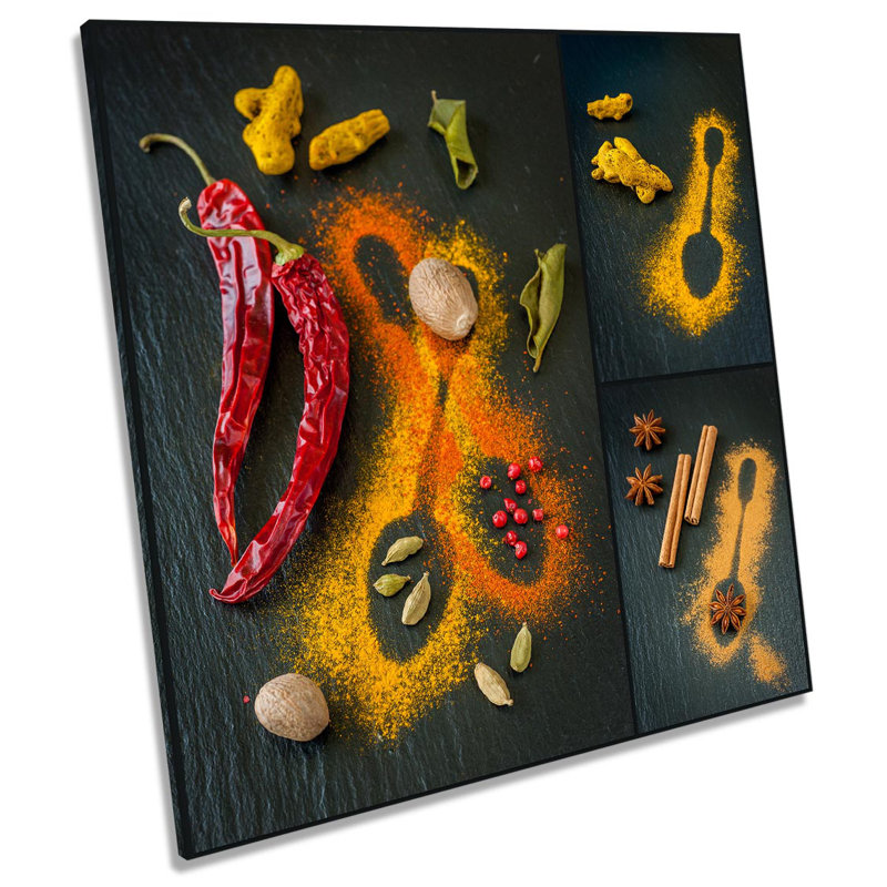 Chilli Spices Kitchen Modern - Wrapped Canvas Print, 76.2cm H x 76.2cm W x 4cm D