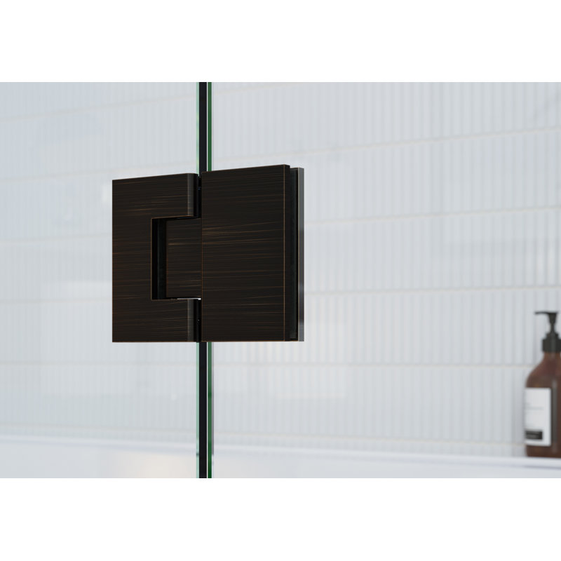 Stellar 95.75 in. x 78 in. Fully Frameless 3 Panel Inline Hinge Shower Door, Oil Rubbed Bronze