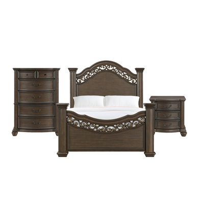 Gurvansh Panel Bedroom Set In Mahogany