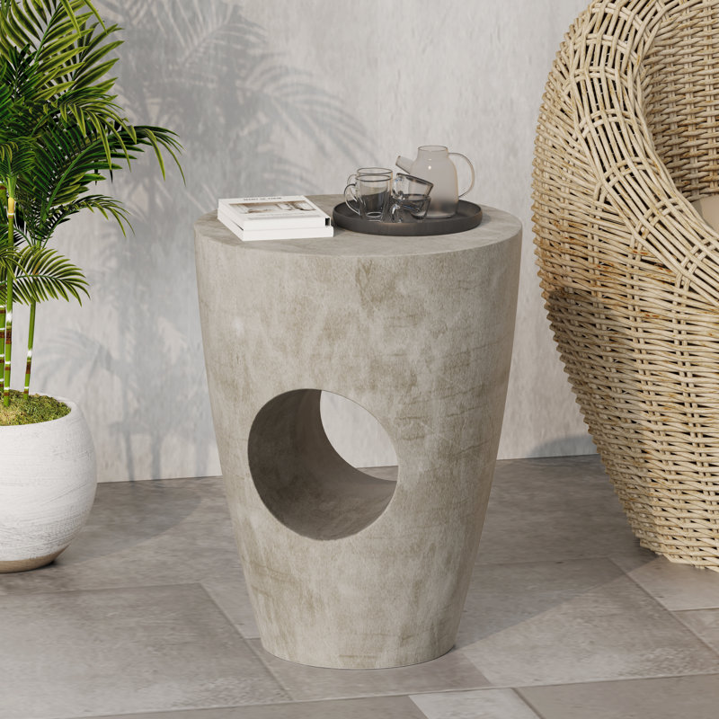 Table d'appoint d'extérieur en béton gris - Rehausse le décor et la fonction de la cour arrière