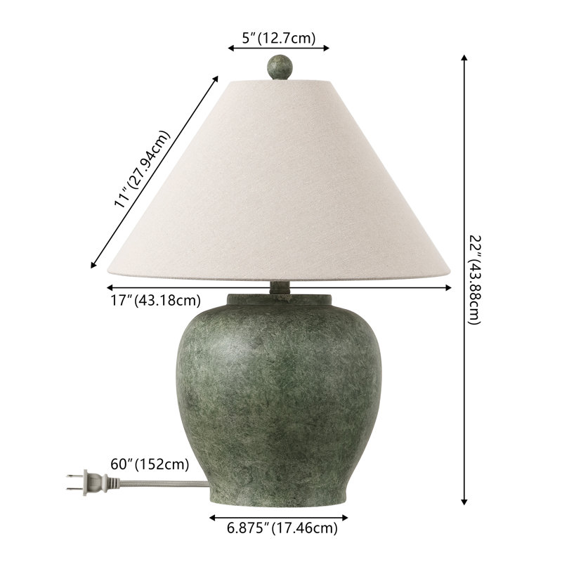 Deidrian 22 Inch Antique Resin Table Lamp
