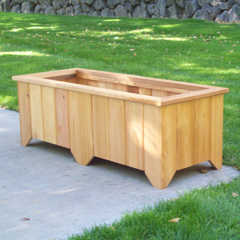 Cainsville Handmade Wood Planter Box, 17" H x 50" W x 20" D, Cedar Stain