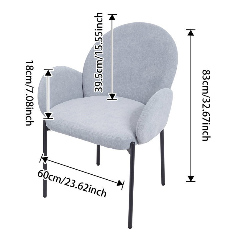 Hiawatha 65cm H Teddy Upholstered Wing Back Armchair, Grey