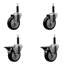 Ensemble de roulettes extensibles pivotantes en poly sur roulettes 2 freins SCC PLB 4 po x 3/4 po-101301424