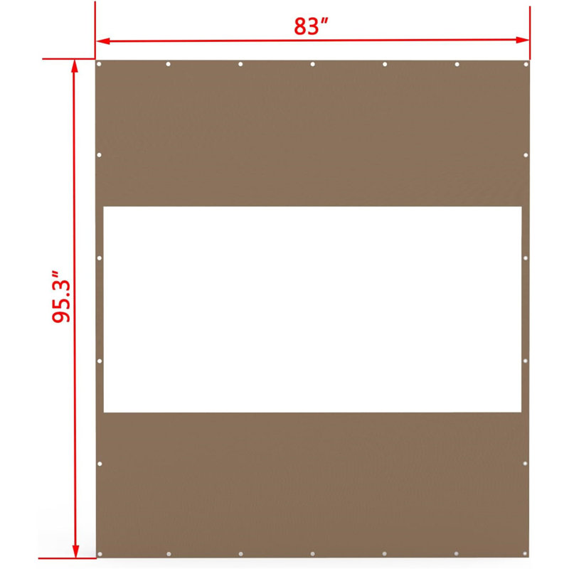 Rideau transparent d'extérieur robuste, H 95,3 po x l 83 po, Brun